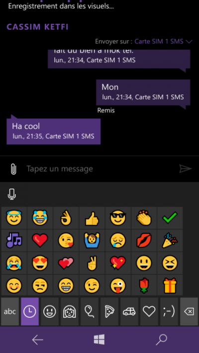 emojis windows mobile 10